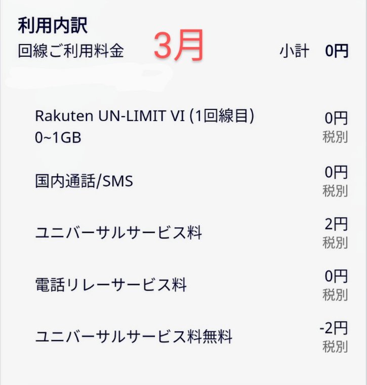 3月の利用料金